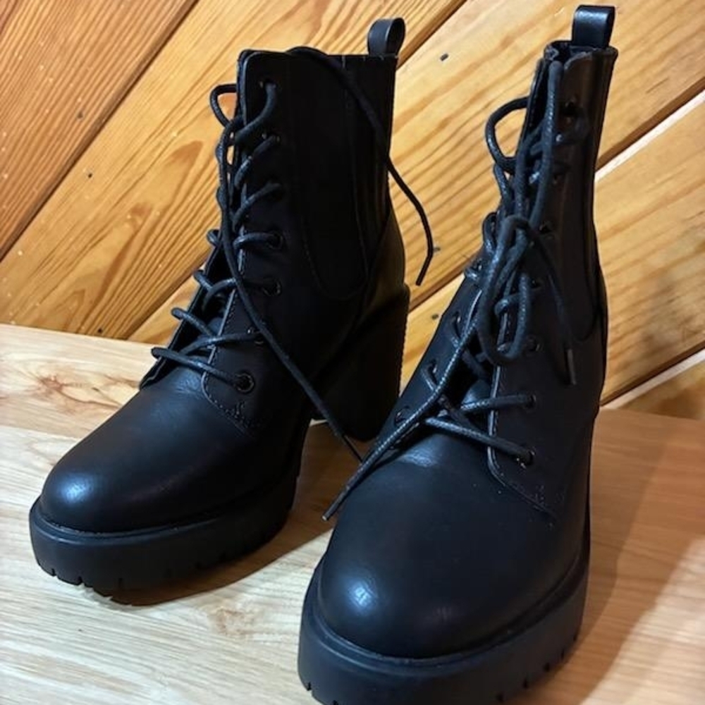 MIA Black Combat Lace-Up Boots